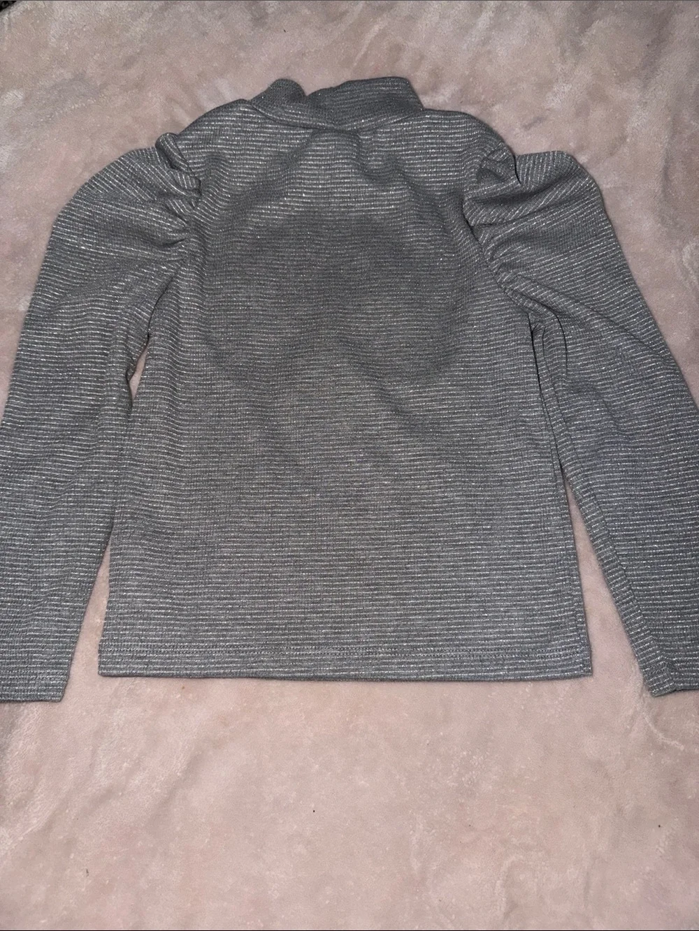 GAP Girls' Gray Ribbed Turtleneck Long-Sleeve Top